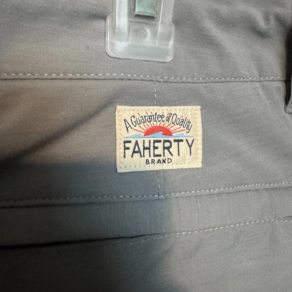 Faherty Shorts Mens 38 Gray All Day Lightweight Stretch Performance Drawstring